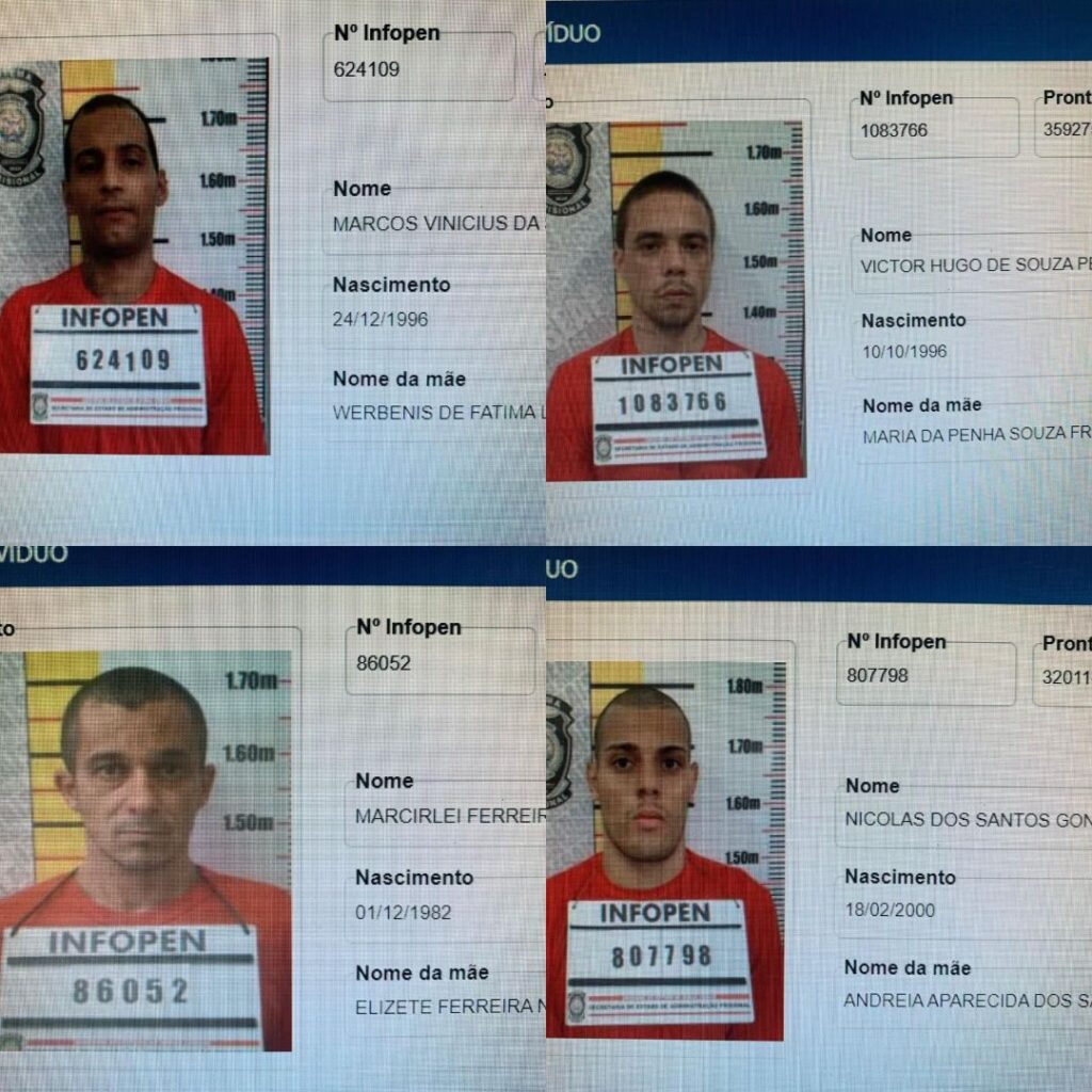 quatro-detentos-sao-identificados-apos-fuga-pelo-teto-da-penitenciaria-de-formiga;-veja-o-video-da-fuga