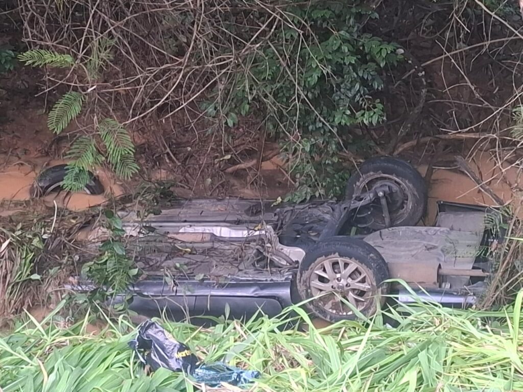 tragedia-na-mg-164:-casal,-duas-criancas-e-jovem-morrem-apos-carro-cair-em-corrego-em-martinho-campos